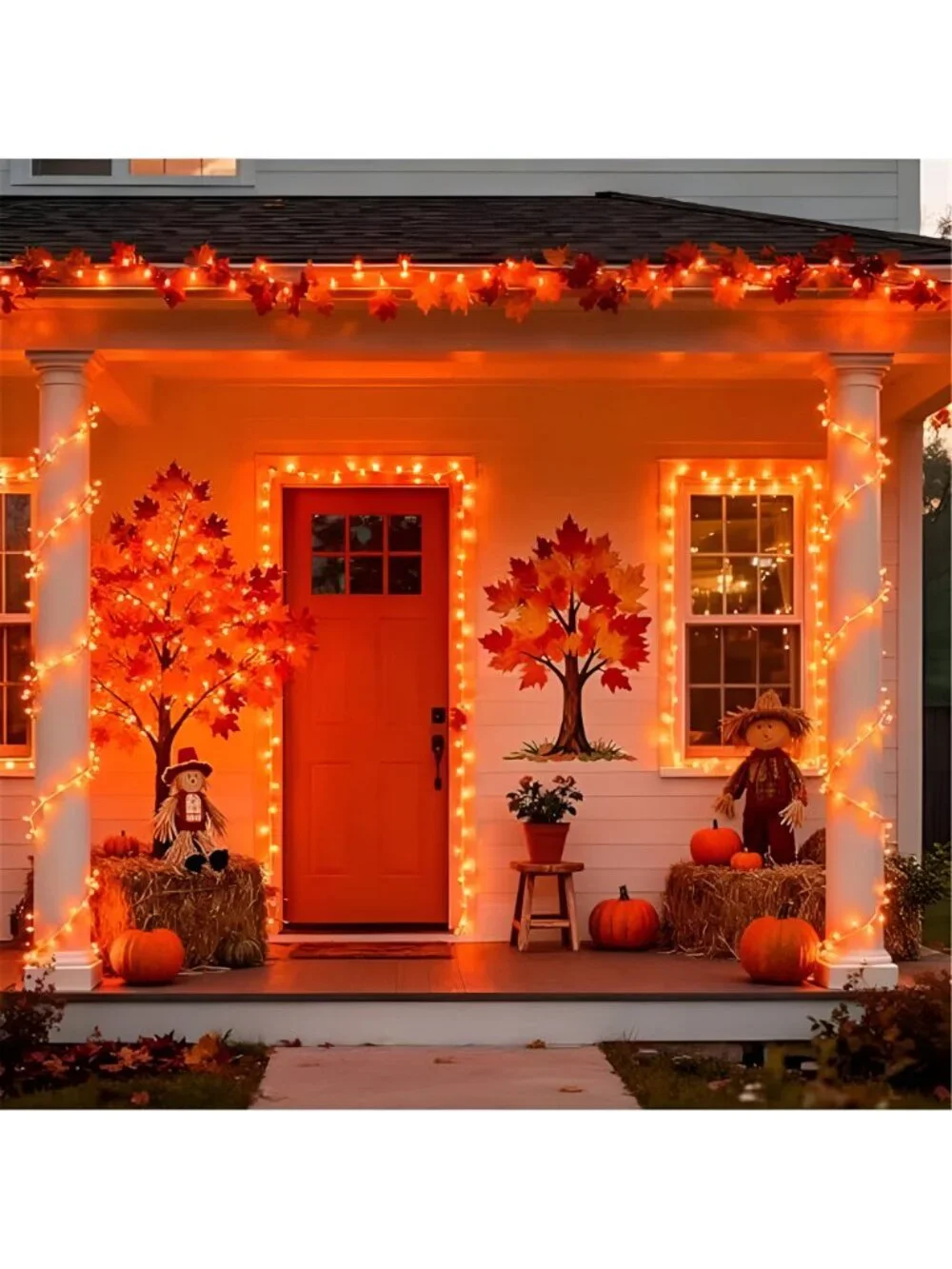 200 LED Orange Halloween Lights Outdoor Indoor Fall Lights Plug in